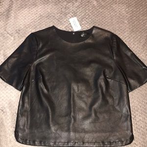 NEW! Forever21 Faux Black Leather Shirt